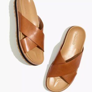 Madewell The Dayna Lugsole Slide Sandal in Leather